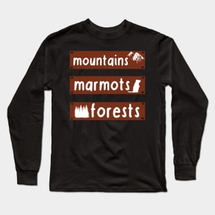 Alps mountains marmot forest nature photo sleeping Long Sleeve T-Shirt